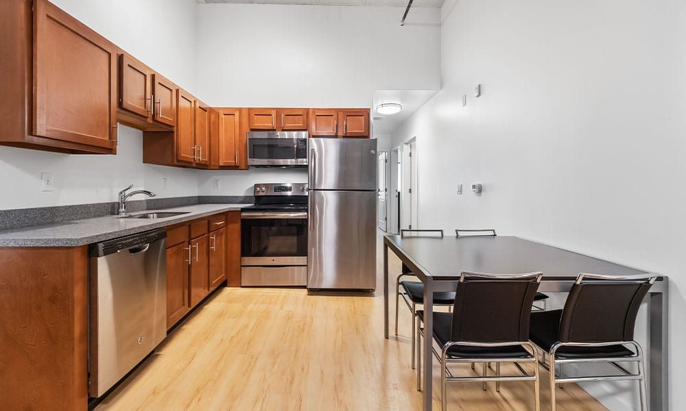 Kitchen Area in an apartment at Union on 5th