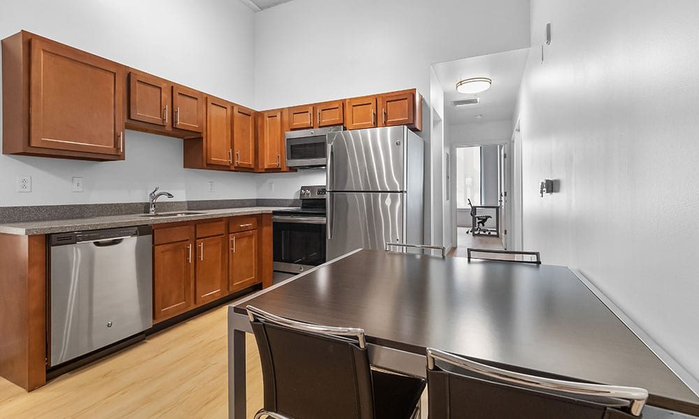 Kitchen Area in an apartment at Union on 5th