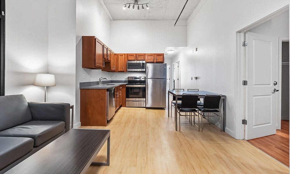 Kitchen Area in an apartment at Union on 5th